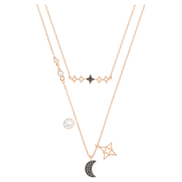 swarovski symbolic moon necklace set multi colored mixed metal finish swarovski 5273290