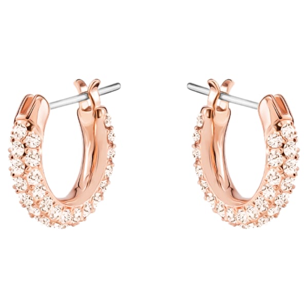swarovski stone pierced earrings pink rose gold tone plated swarovski 5446008