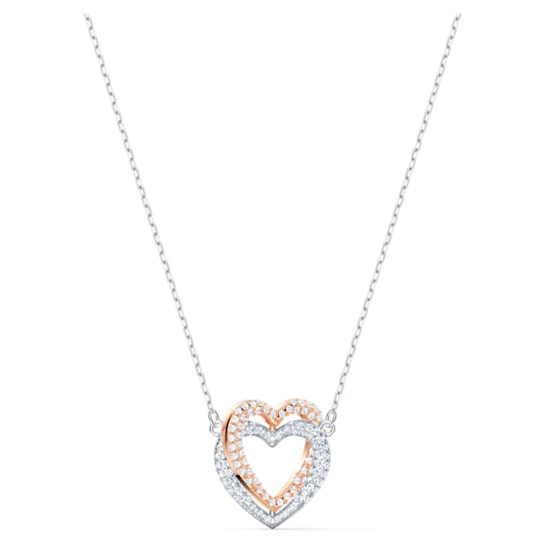 swarovski infinity heart necklace white mixed metal finish swarovski 5518868