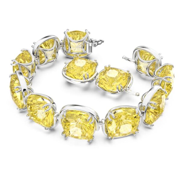 harmonia bracelet cushion cut crystals yellow 2 rhodium plated swarovski 5616513