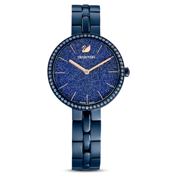 swarovski cosmopolitan watch swiss made metal bracelet blue blue finish swarovski 5647452