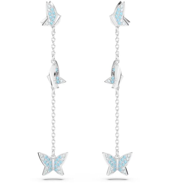 Swarovski lilia drop earrings butterfly blue rhodium plated swarovski 5662182