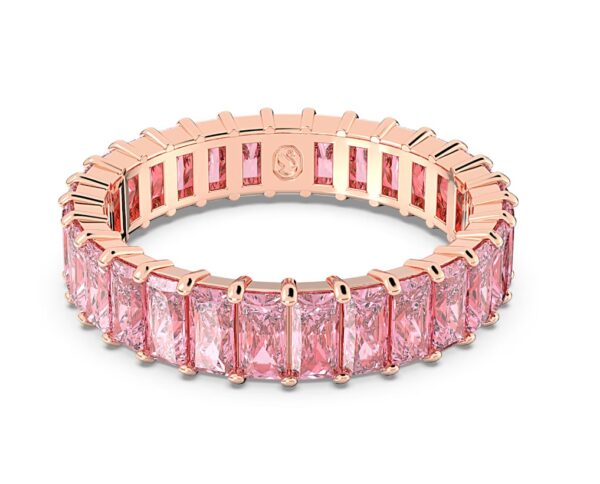 Swarovski matrix ring baguette cut pink rose gold tone plated swarovski 5662103(1)