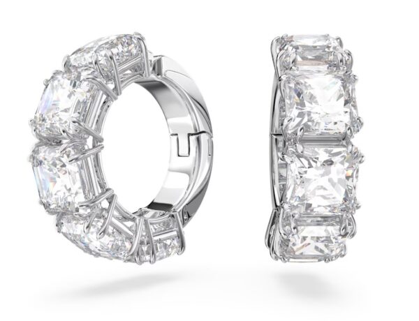 Swarovski millenia clip earrings square cut white rhodium plated swarovski 5654557