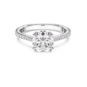 Swarovski δαχτυλίδι κοκτέιλ stilla στρογγυλή κοπή pavé λευκό φινίρισμα σε ασημένιο τόνο swarovski 5717932